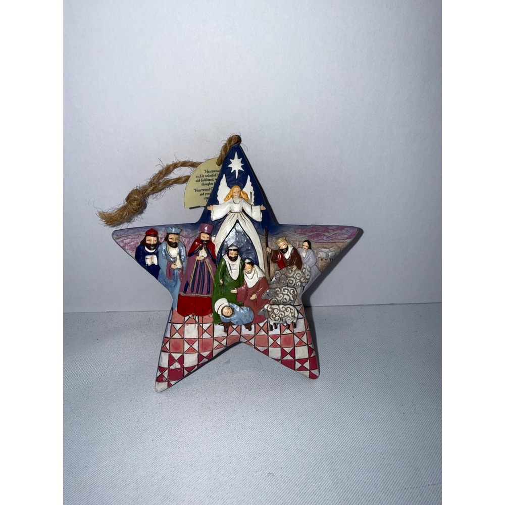 Jim Shore Heartwood Creek Nativity Star Ornament with‎ Tree Storage Box 4001150